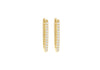 9ct Yellow Gold White Zirconia Square Hoop Creole Earrings