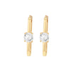 9ct Yellow Gold Paperclip Zirconia Hoop Earrings