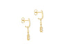 9ct Yellow Gold Zirconia Ornate Halo Drop Earrings
