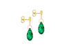 9ct Yellow Gold Green Swarovski Crystal Drop Earrings