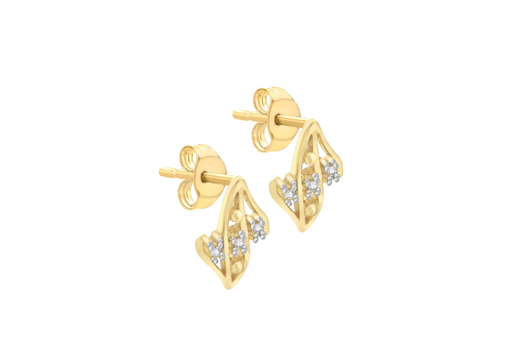 9ct Yellow Gold 0.03ct Diamond Stud Earrings