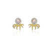 9ct Yellow Gold Mother Of Pearl & Zirconia Octopus Stud Earrings