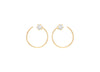 9ct Yellow Gold White Zirconia Circle Stud Earrings