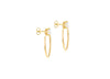 9ct Yellow Gold White Zirconia Circle Stud Earrings