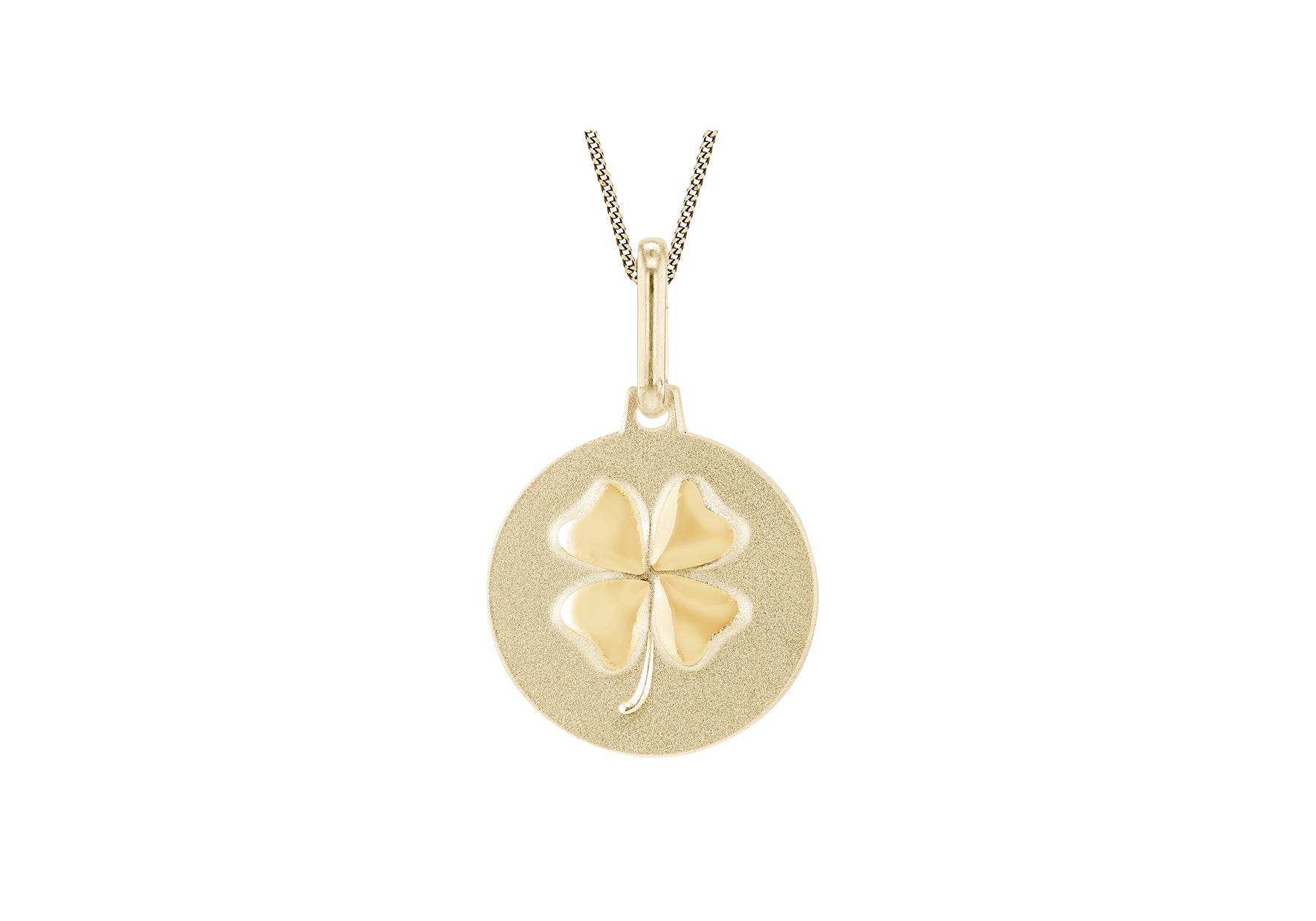 9ct Yellow Gold Four Leaf Clover Pendant