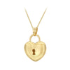 9ct Yellow Gold Key To My Heart Padlock Pendant
