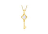 9ct Yellow Gold Mother Of Pearl Clover Key Pendant
