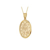 9ct Yellow Gold Oval Holy Mary Reversible Pendant