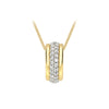 Висулка тип "плъзгач" от 9-каратово жълто злато и бял цирконий, тип "бъчва"