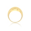 9ct Gold Diamond Cut Graduated Hammered Dome Ring
