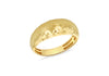 9ct Yellow Gold Diamond Cut Hammered Dome Ring