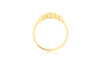 9ct Yellow Gold 0.14ct Diamonds and Emeralds Trinity Ring