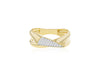 9ct Yellow Gold Zirconia Triangle Crossover Ring