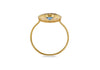 9ct Yellow Gold Blue Topaz & 0.005ct Diamond Ring