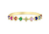 9ct Yellow Gold Rainbow Zirconia Half-Eternity Ring