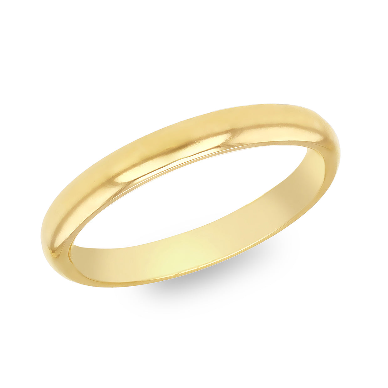 9ct Yellow Gold 3mm Comfort Fit Plain Wedding Band Ring