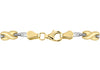 9ct Two-Tone Gold Diamond Cut Bar Kisses Necklace