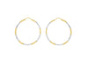 9ct Two-Tone Gold Diamond Cut Hoop Earrings