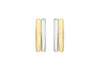 9ct Two-Tone Gold Oblique Huggy Earrings