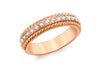 9ct Rose Gold 0.33ct Diamond Rope Edge Eternity Ring