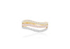 9ct Triple-Tone Gold Zirconia Wave Ring