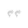 9ct White Gold Dolphin Stud Earrings