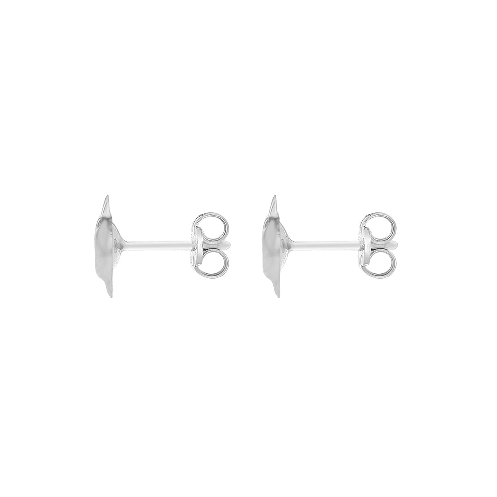 9ct White Gold Dolphin Stud Earrings