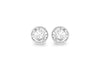 9ct White Gold Zirconia Bezel Stud Earrings