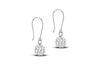 9ct White Gold Crystal Ball Drop Earrings