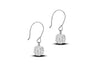 9ct White Gold Crystal Ball Drop Earrings
