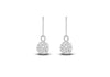 9ct White Gold Crystal Ball Drop Earrings