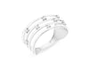 9ct White Gold Zirconia Four Wave Ring