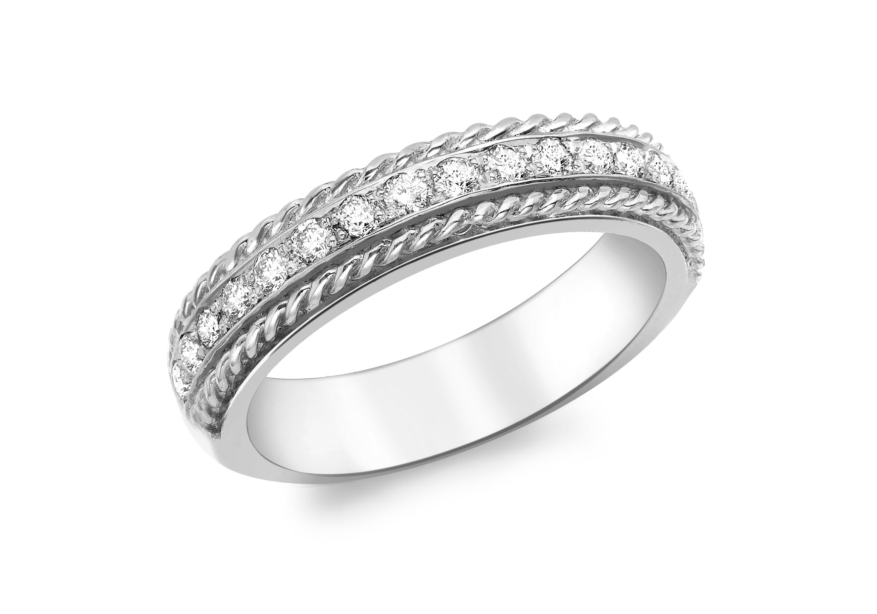 9ct Rose Gold 0.33ct Diamond Rope Edge Eternity Ring