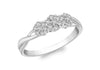 9ct White Gold 0.025ct Diamond Triple Cluster Ring