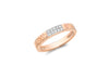 9ct Rose Gold 0.10ct Diamond Hammered Band Ring