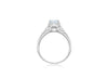 9ct White Gold 0.03ct Diamond and Opal Halo Ring