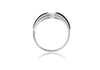 9ct White Gold 0.15ct Diamond Black Band Ring