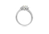 9ct White Gold Zirconia & Opal Shoulder Ring