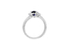 9ct White Gold Sapphire & Zirconia Shoulder Ring
