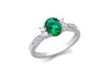 9ct White Gold Nano Emerald & Zirconia Shoulder Ring