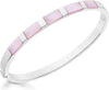 Sterling Silver Pink Mother of Pearl Linear Bangle
