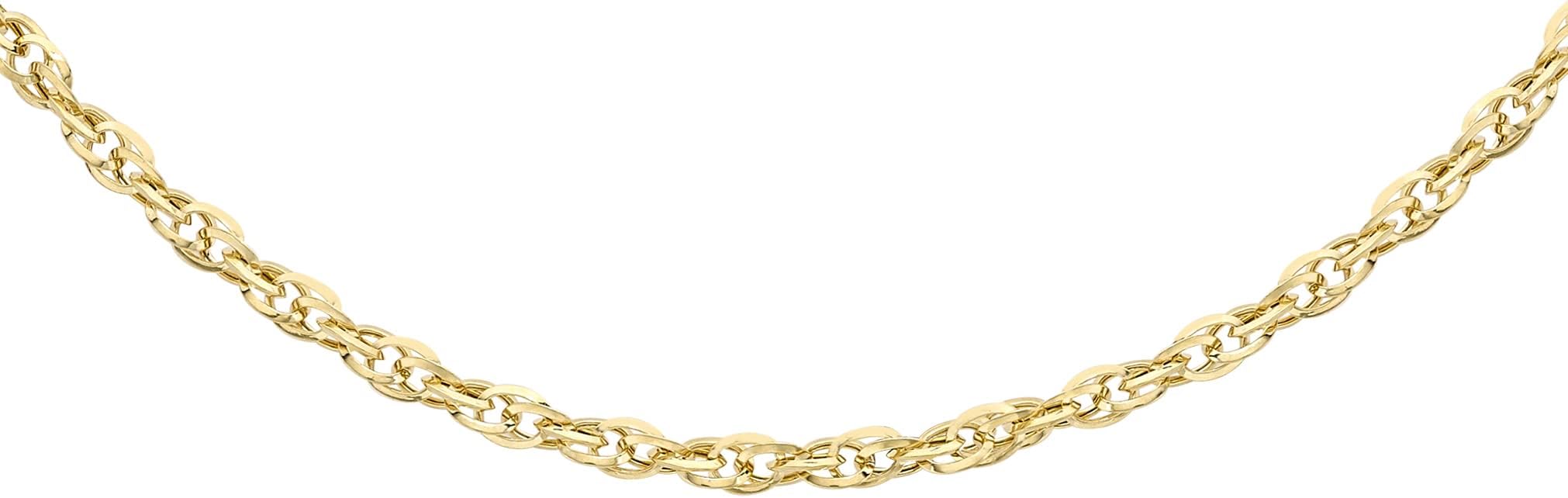 9ct Yellow Gold 40 Diamond Cut Prince of Wales Chain