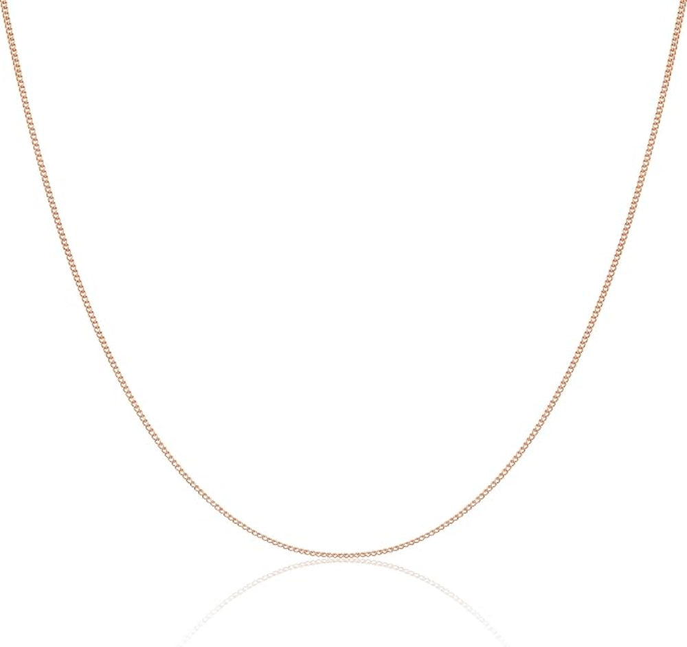 9ct Rose Gold 30 Diamond Cut Slim Curb Chain