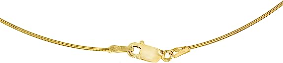18ct Yellow Gold Round Slim Omega Chain