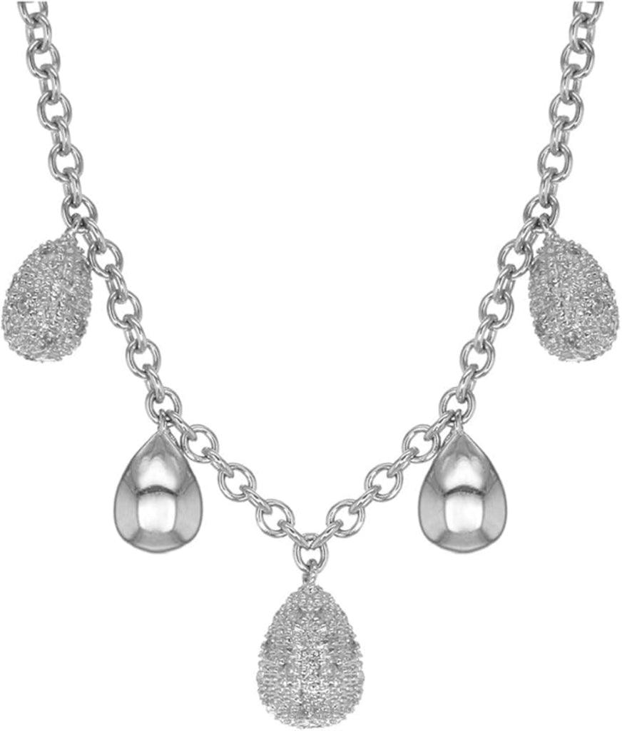 18ct White Gold 0.32ct Diamond Droplets Chain Necklace