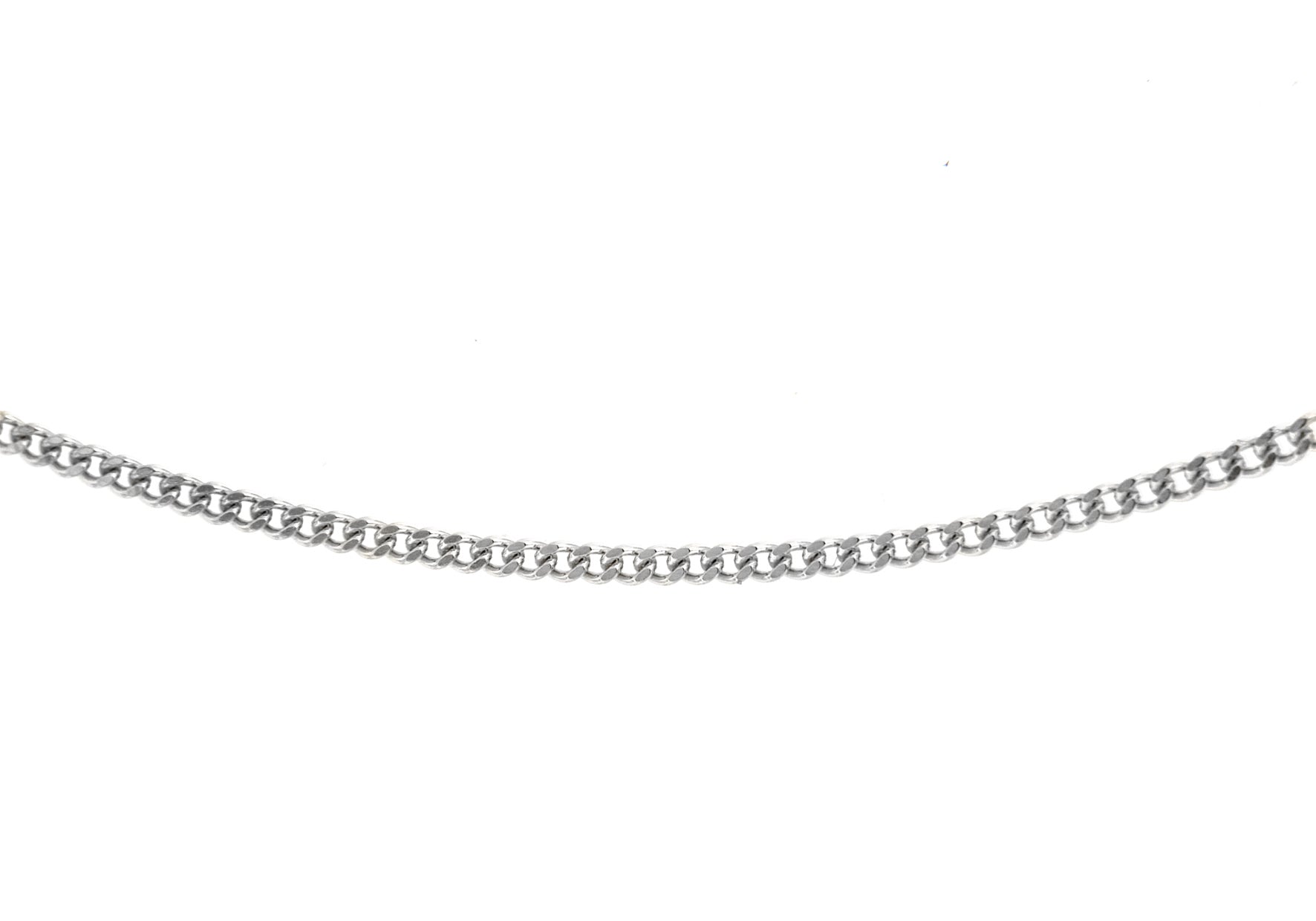 18ct White Gold 50 Diamond Cut Curb Chain