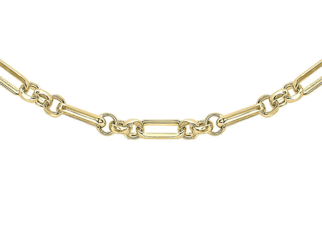 18ct Yellow Gold Figaro Belcher Chain Necklace