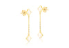 18ct Yellow Gold Mother Of Pearl Clover Petal Drop Stud Earrings