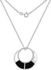 Sterling Silver Round Mother of Pearl & Onyx Pendant
