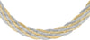 9ct Two-Tone Gold Six-Braid Textured Herringbone Necklace